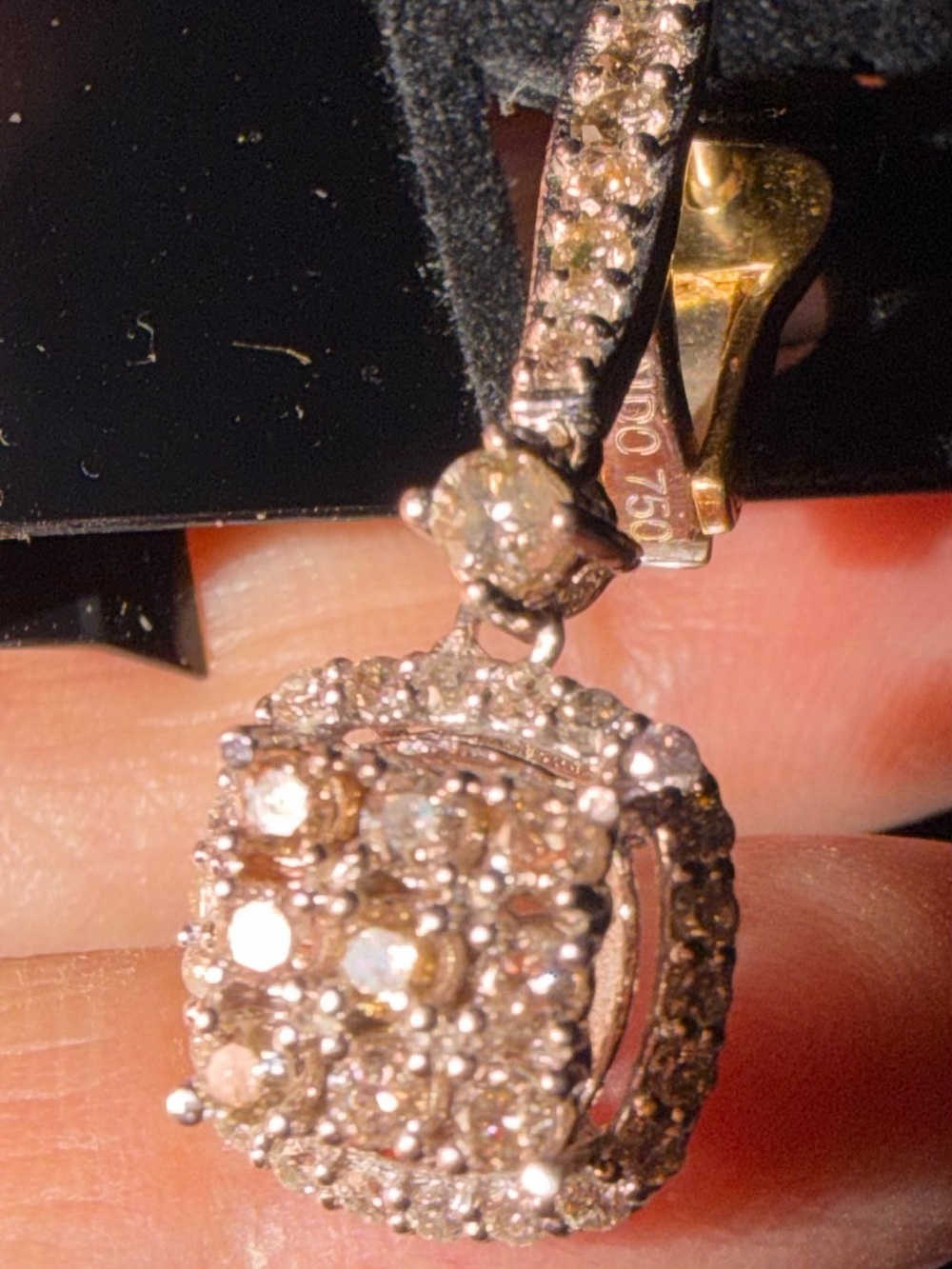 14KTTG dia cluster drop Earrings 84RB=1.40ctw j-m11-12 6.6grams